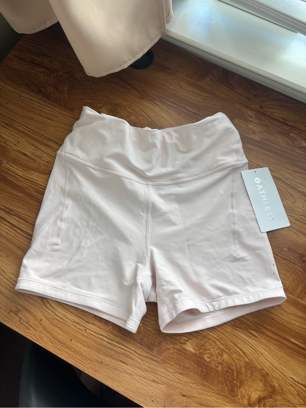 Athleta Light Pink High-Rise Athletic Shorts